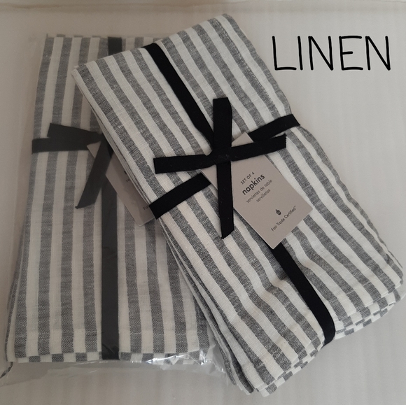 West Elm European Linen Stripe Napkins